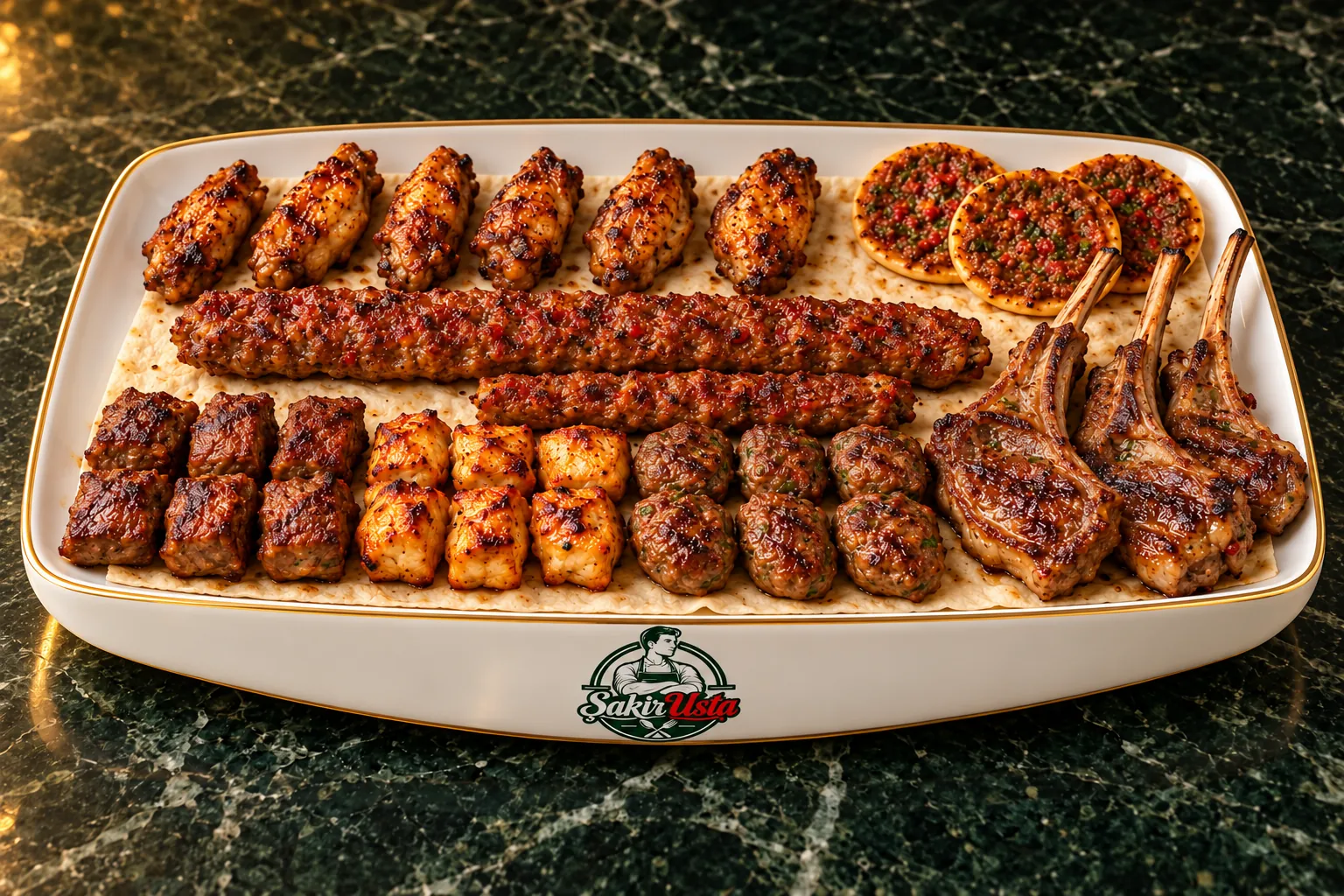 3 Kişilik Karışık Izgara için temsili sunum