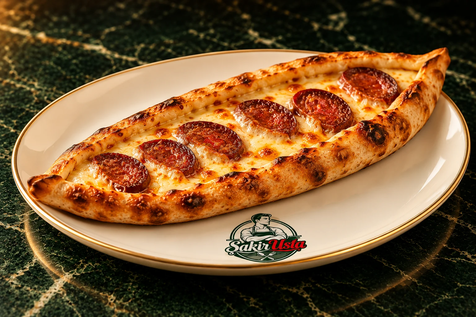 Kaşarlı Sucuklu Pide için temsili sunum