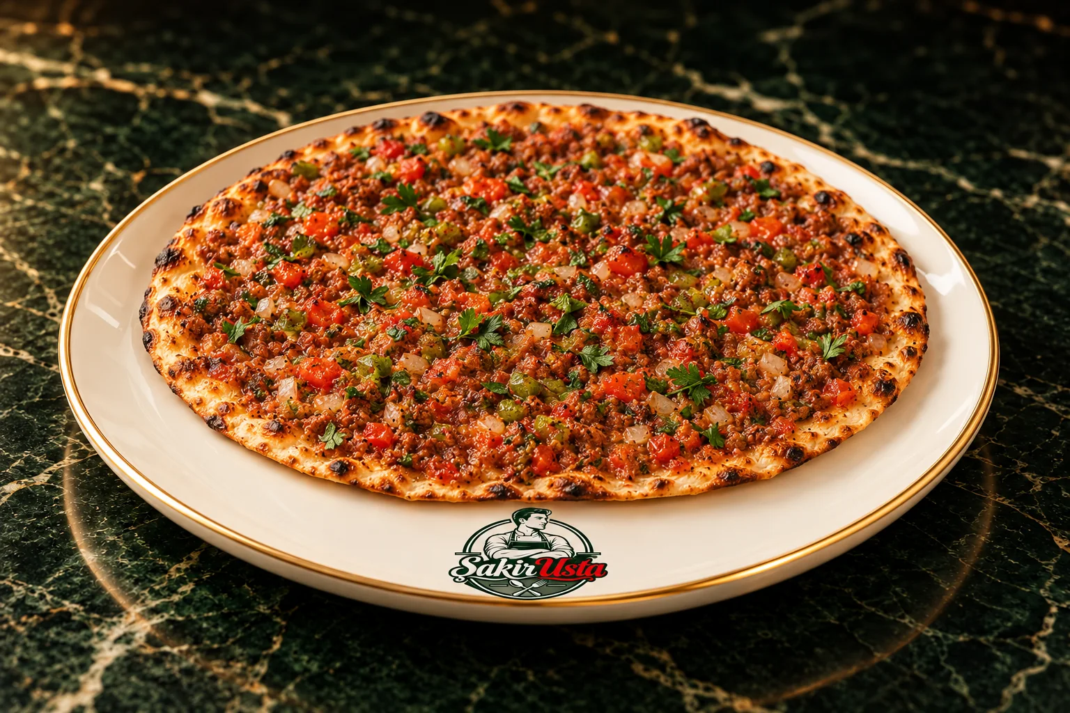 Klasik Lahmacun için temsili sunum